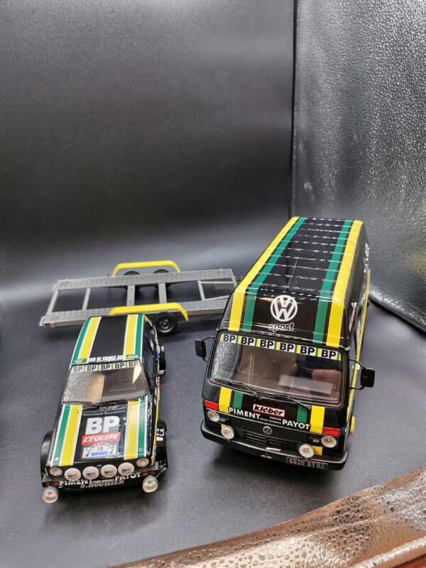 VOLKSWAGEN LT35 SA REMORQUE ET 1 GOLF GTI MK1GR.2 BLACK NO 10 J.PANCIATICI TOUR OTTOMOBILE  1/18