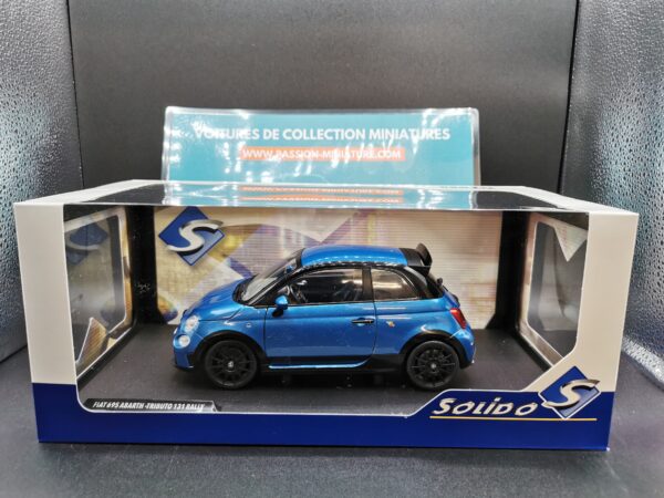 FIAT 695 ABARTH TRIBUTO 131 RALLY PODIUM BLUE 2022 SOLIDO 1/18 EME – Image 2