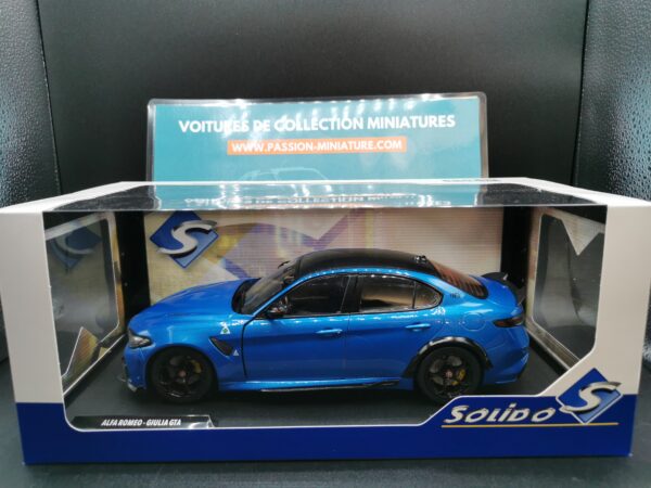 ALFA ROMEO GIULLIA GTA BLUE ANODIZED BLUE 2022 SOLIDO 1/18 EME – Image 2