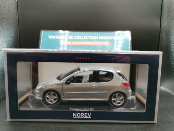 PEUGEOT 206 RC 2003 ALUMINIUM SILVER NOREV 1/18 EME – Image 2