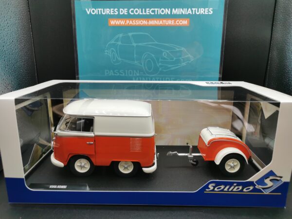 VOLKSWAGEN KOOL COMBI ORANGE ET WHITE SOLIDO 1/18 EME – Image 2