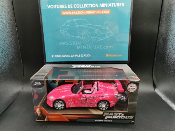 HONDA S 2000 ROSE CABRIOLET FAST & FURIOUS JADA 1/24 – Image 2