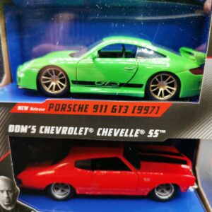 PORSCHE 911 GT3 ET CHEVROLET CHEVELLE FAST & FURIOUS JADA 1/32 EME