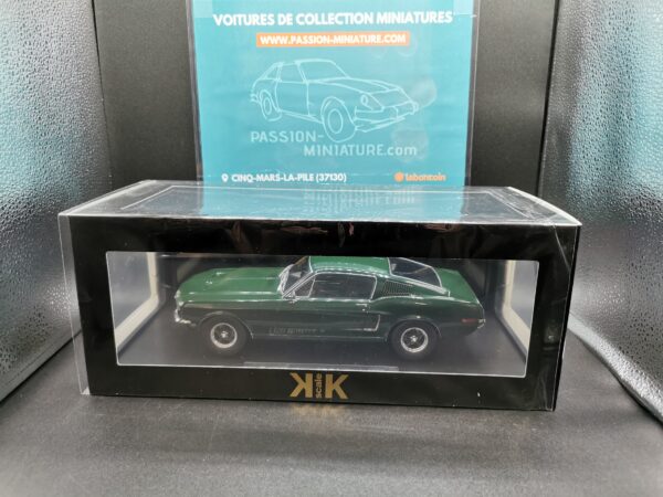FORD MUSTANG GT FASTBACK 1968 GREEN KKSCALE 1/18 EME – Image 2
