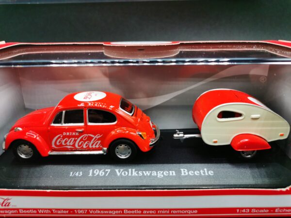 VOLKSWAGEN COCCINELLE 1967 AVEC REMORQUE COCA COLA 1/43 EME