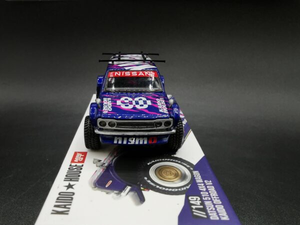 DATSUN 510 4X4 WAGON KAIDO OFFROAD V2 BLUE MINI GT 1/64 EME – Image 7