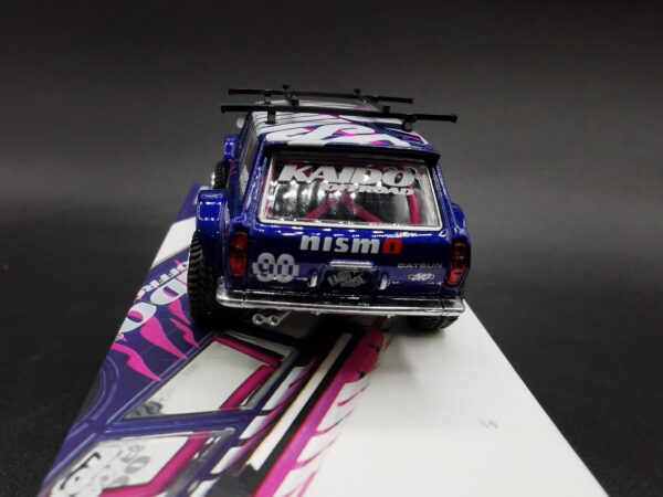 DATSUN 510 4X4 WAGON KAIDO OFFROAD V2 BLUE MINI GT 1/64 EME – Image 9