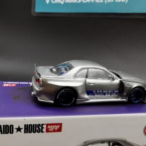 NISSAN SKYLINE GT-R R34 KAIDO WORKS SHINJUKU V1 GREY MINI GT 1/64 EME