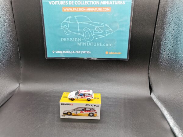 HONDA CIVIC EF KANJO V1 WHITE & YELLOW MINI GT 1/64 EME – Image 2