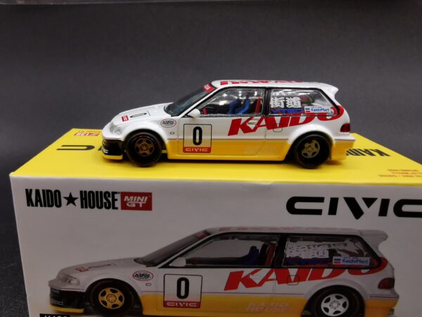 HONDA CIVIC EF KANJO V1 WHITE & YELLOW MINI GT 1/64 EME