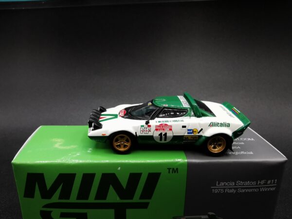 LANCIA STRATOS HF NO11 1975 RALLY SANREMO WINNER MINI GT 1/64 EME