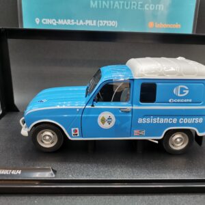 RENAULT 4L F4 GORDINI SERVICE 1976 BLEU ET BLANC SOLIDO 1/18 EME