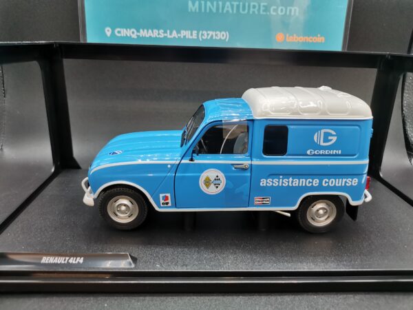 RENAULT 4L F4 GORDINI SERVICE 1976 BLEU ET BLANC SOLIDO 1/18 EME