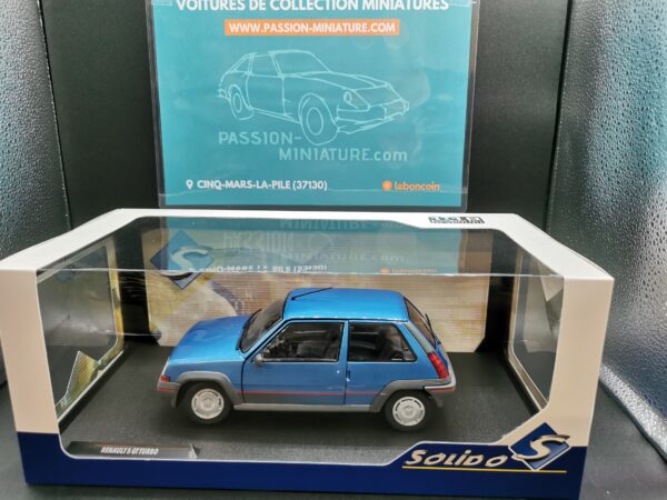 RENAULT 5 GT TURBO MK1 BLEU ALPINE 1985 SOLIDO 1/18 EME – Image 2
