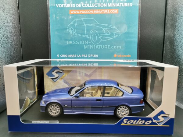 BMW E36 COUPE M3 BLUE 1990 SOLIDO 1/18 EME – Image 2