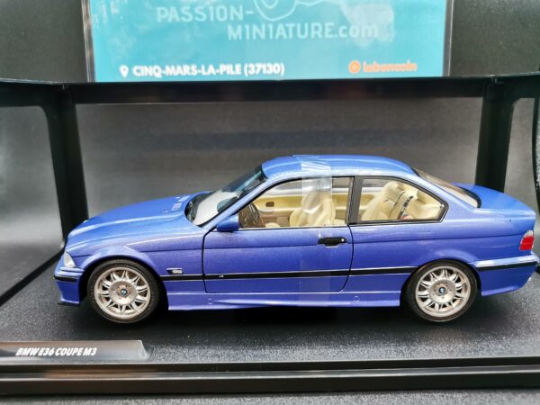 BMW E36 COUPE M3 BLUE 1990 SOLIDO 1/18 EME