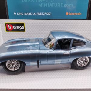 JAGUAR TYPE E COUPE 1961 BLEU BURAGO 1/18 EME
